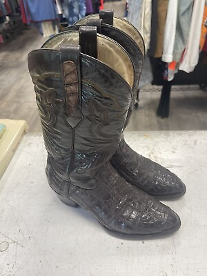 #ad Corral Boots Men#x27;s Alligator Skin Cowboy Boots Size 8.5 E $150.00