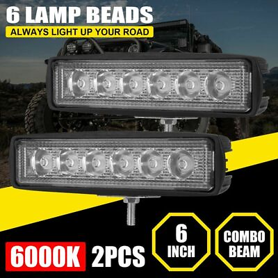 2PCS 6#x27;#x27; LED Work Light Bar Spot Pods Fog Lamp Offroad SUV ATV Driving Truck $8.11