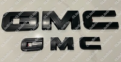 #ad 2019 2021 GMC Yukon GM Front amp; Rear Black Emblem Kit Overlay $59.95