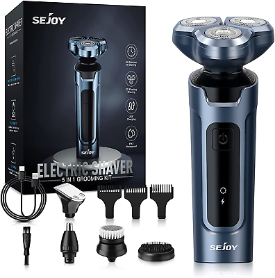 #ad SEJOY 5In1 Electric Razor 3D Electric Shavers for Men IPX7 Rotary Cordless $19.99