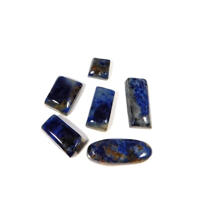 #ad Pure Natural Wholesale Rare Sodalite Mix Cabochon 6Pcs Loose Gemstone 85.60Cts $6.63