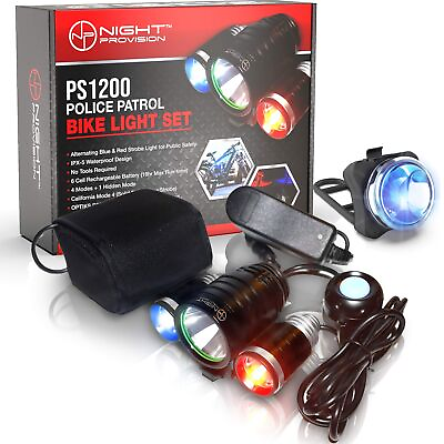 #ad PS1200 Front amp; OPTIKS 210 Rear Police Patrol Bike Light Red Blue Strobe LED... $224.89