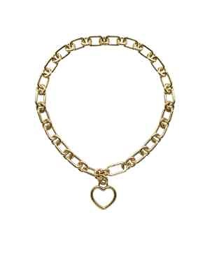 #ad Laura Lombardi Beatta Necklace 1.5 quot; Brass Heart Charm $160.00
