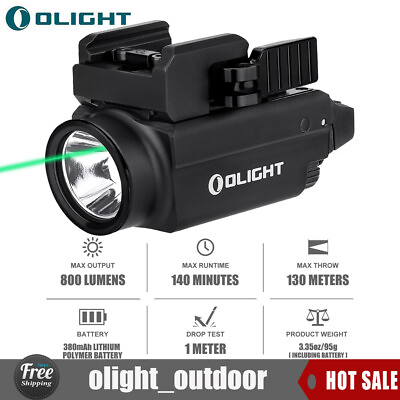 OLIGHT Baldr S Tactical Light Rail Mount Rechargeable 800 Lumens W Green Laser $129.95