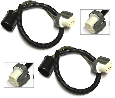 #ad Extension Wire Ceramic 9004 HB1 Two Harness Head Light Halogen Female Socket Fit $12.35