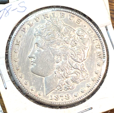 #ad 1878 S Morgan Silver Dollar Grey Toned AU CHRC $49.99
