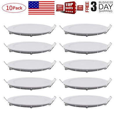 #ad 10X Cool White 12W 6quot; LED Recessed Ceiling Panel Down Lights Bulb Lamp Fixture $48.99