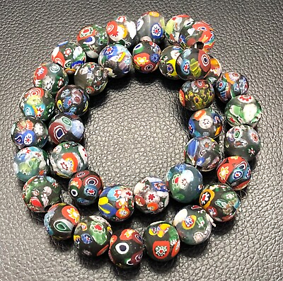 #ad Vintage Venetian Moroccan Glass Beads Collectible Glass Beads Excellent Texture $55.00