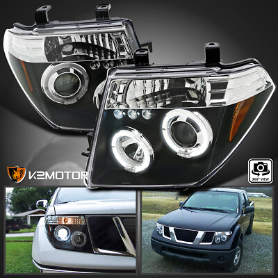 #ad Black Fits 2005 2008 Frontier 2005 2007 Pathfinder LED Halo Projector Headlights $132.06