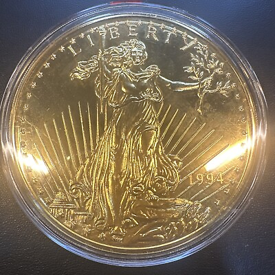 #ad 1994 Washington Mint Giant Half Pound .999 Silver Proof Golden Eagle 8 Troy Oz $298.47