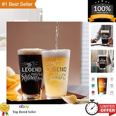 #ad Humorous Retirement Legend Beer Mug Unique Gift for Men 16 oz Pint Glass $29.99
