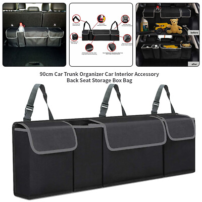 Car Trunk Organizer Car Interior Accessory Back Seat Storage Box Bag Oxford 90cm $10.99