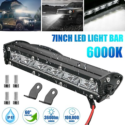 7#x27;#x27; 18W Spot Flood LED Work Light Bar Lamp Driving Fog Offroad SUV 4WD Car Truck $10.98