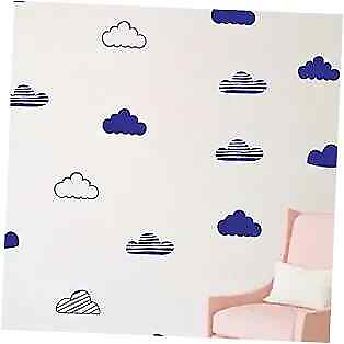 #ad 24 Pcs Set Clouds Decal Vinyl Wall Sticker for Kids Room Nursery Blue $20.86