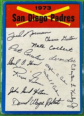 #ad 1973 TOPPS BLUE TEAM CHECKLIST SAN DIEGO PADRES UNMARKED $9.65