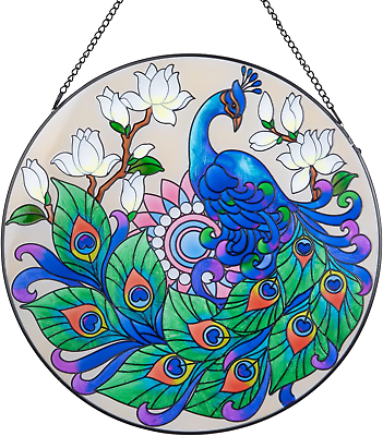 #ad Stained Glass Window Hanging Suncatcher for Window Window Suncatcher Peacock $28.13