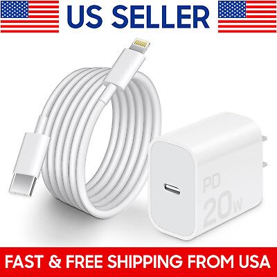 #ad Original USB C Fast Charger For iPhone 14 13 12 11 Pro Max XS XR 8 Type C Cable $3.49