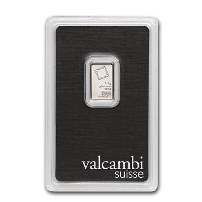 #ad 2.5 gram Platinum Bar Valcambi In Assay $136.75