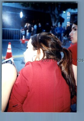 #ad FOUND COLOR PHOTO E 3344 VIEW BEHIND WOMAN LEANED OVER $3.98
