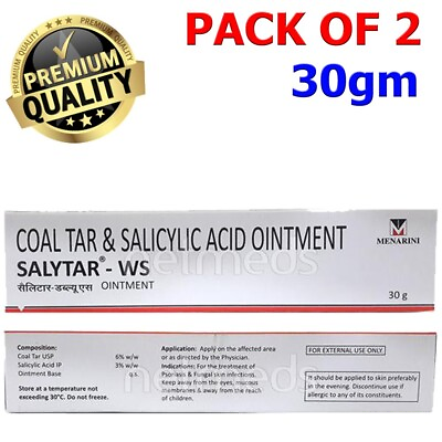 #ad Pack Of 2 Salicylic Acid and Coal Tar Ointment 30gm For Treatment Fungal Skin $15.97