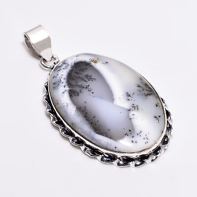 #ad Dendrite Opal Vintage Style Handmade 925 Sterling Silver Pendant 2.3quot; GSR 2047 $15.99