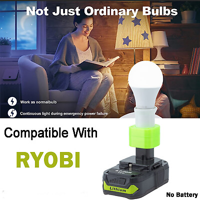 #ad LED Work Light E27 Bulb Lamp For RYOBI 18V Li ion Battery Flashlight Bulbs Light $17.09