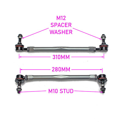 #ad GSP GodSpeed Universal Adjustable Sway Bar Links Set 280 310mm w 10mm Bolt New $60.00