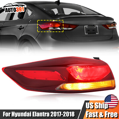 #ad #ad Outer Left Driver Tail Light For Hyundai Elantra 2017 2018 Rear Lamp New Halogen $65.79