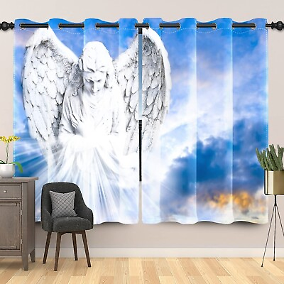 #ad Angel Wings Curtains Angel in The Sky Heaven Holy Light Jesus Christ Window D... $93.88