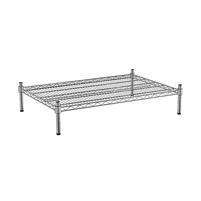 #ad Stationary Dunnage Storage Rack 24quot; x 36quot; x 8quot; Chrome Wire 1 Shelf Kit $89.99