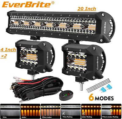 #ad EverBrite 420W 20quot; Led Light Bar2PCS 60W 4quot; Led Pods 12V for Off Road Driving $45.99