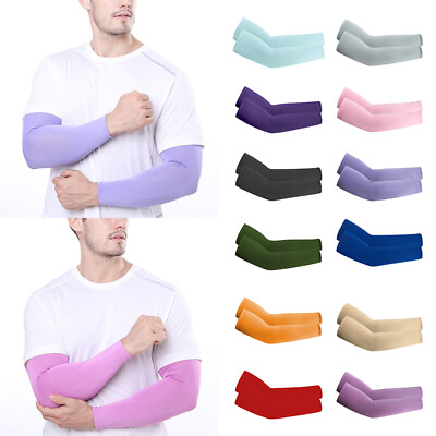 #ad 1 Pair Cooling Arm Sleeves Cover UV Sun Protection Outdoor Sports For Men Women‹ $2.58