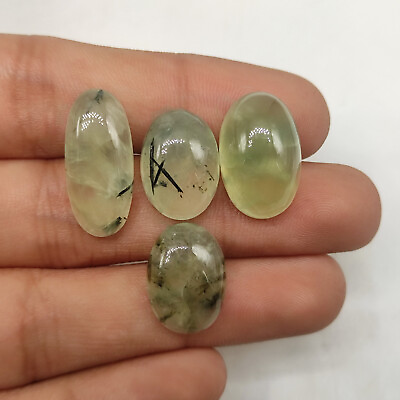 #ad Natural green prehnite loose cabochon amazing prehnite crystal clear stone M7196 $8.15