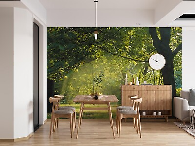 #ad 3D Tree Grassland Sunlight Green Self adhesive Removeable Wallpaper Wall Mural1 $224.99