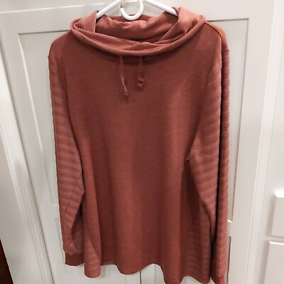 #ad Sonoma Lifestyle Womens Size 2X Brown Coffee Pullover Cowneck Sweatshirt $14.99