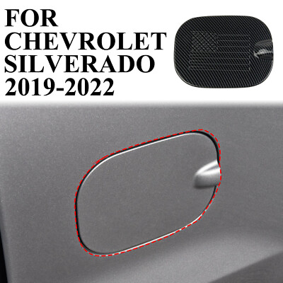 #ad Carbon fiber Fuel Tank cover trim Accessories Gas Door For Chevrolet Silverado $29.99