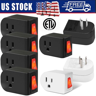 ETL Listed Grounded Outlet with ON Off Switch Single Outlet Switch Plug Switch $12.29