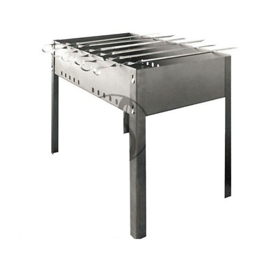 #ad Portable Stainless Steel Barbecue Mangal Smoker BBQ Shashlyk UKRAINE 6 SKEWERS $82.95