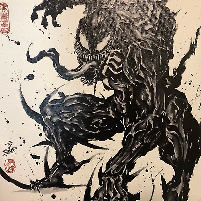 #ad Marvel Comics Venom Beautiful Japanese Ink Painting $469.00