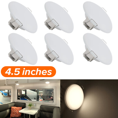 #ad 6X 12V LED 4.5quot; Recessed LED Ceiling Light RV Interior Dome Lamp RV Camper Boat $55.56
