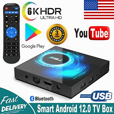 #ad Smart TV Box Android 12 2023 HDMI Quad Core HD 2.4G 5G WIFI Media Stream Player $27.95