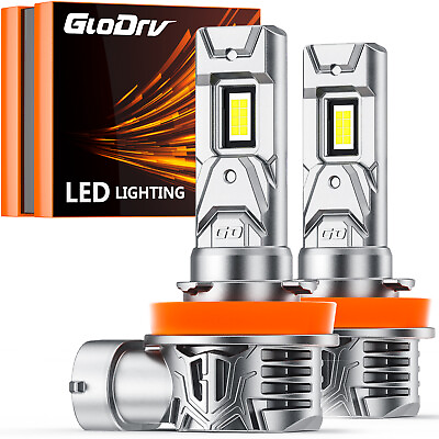 #ad GloDrv H11 LED Headlight 6000K Low Beam Bulbs Conversion Kit Crystal White 2PCS $27.99