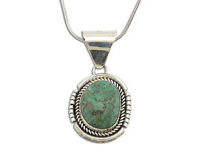 #ad Navajo Necklace 925 Silver Natural Aqua Turquoise Native Artist C.80#x27;s $250.00