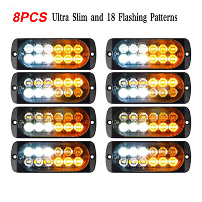 12 LED Strobe Emergency Lamps Surface Mount Flashing Lights For Truck Car Pickup $27.99