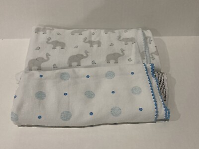#ad Swaddle Designs 100% Cotton Flannel Swaddle Blanket Polka Dots And Elephants $11.00