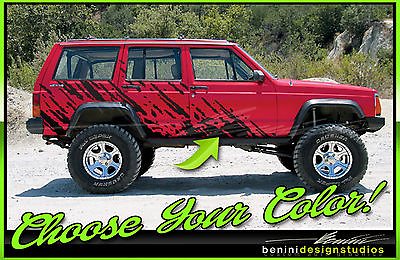 Mud Splash Graphics Decals FITS 1984 2001 Jeep Cherokee Sport Country XJ $89.99