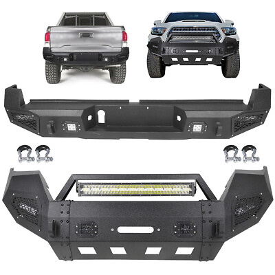 #ad Black Front Rear Bumper w Light D rings For 16 19 Toyota Tacoma Cab Pickup 3.5L $999.99