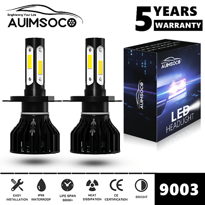 9003 H4 LED Headlight Bulbs Kit 10000W 1000000LM Hi Lo Beam Super Bright White $20.99
