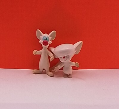 #ad Vintage Rare 1994 Pinky And The Brain Bendable Figures Cake Toppers $42.40