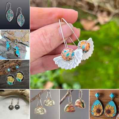 #ad Fashion 925 Silver Turquoise Ear Hook Women Earrings Wedding Dangle Drop Jewelry C $2.82